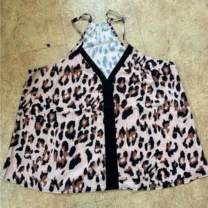 SHEIN Leopard Print Camisole Top with Black Trim